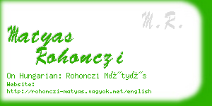 matyas rohonczi business card